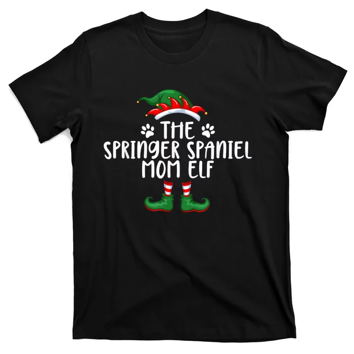 Springer Spaniel Mom Dog Elf Christmas X Mas Pajama T-Shirt