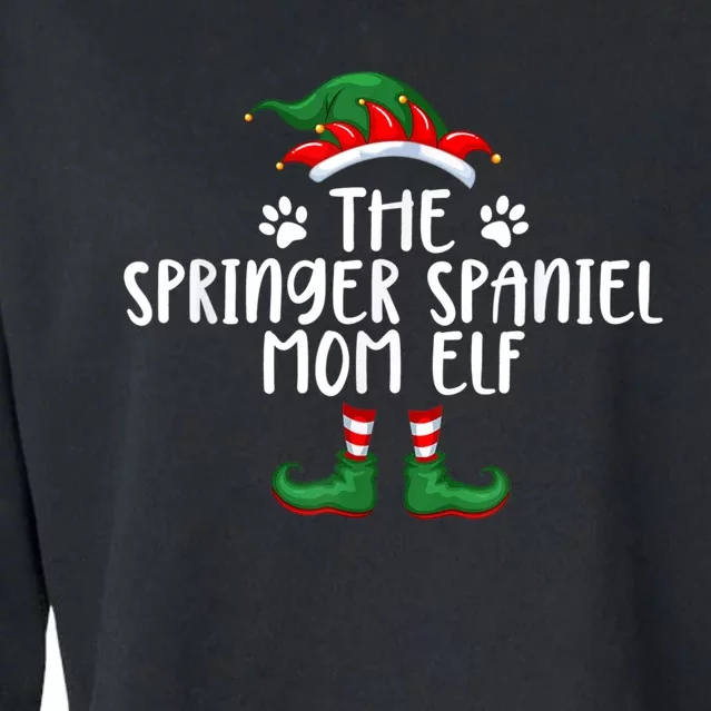 Springer Spaniel Mom Dog Elf Christmas X Mas Pajama Cropped Pullover Crew