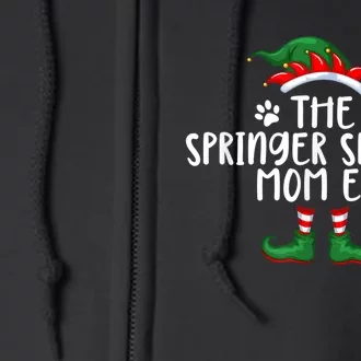 Springer Spaniel Mom Dog Elf Christmas X Mas Pajama Full Zip Hoodie