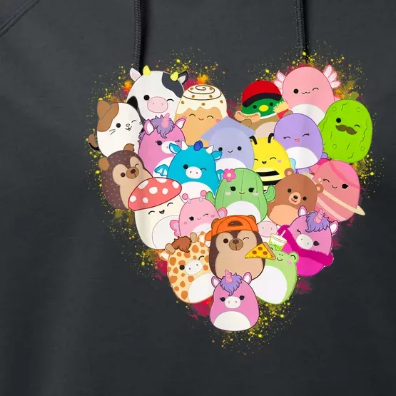 Squish Squad Mallow Heart Great Gifts Cute Performance Fleece Hoodie