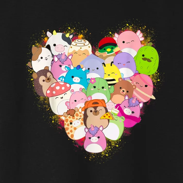 Squish Squad Mallow Heart Great Gifts Cute Women's Crop Top Tee