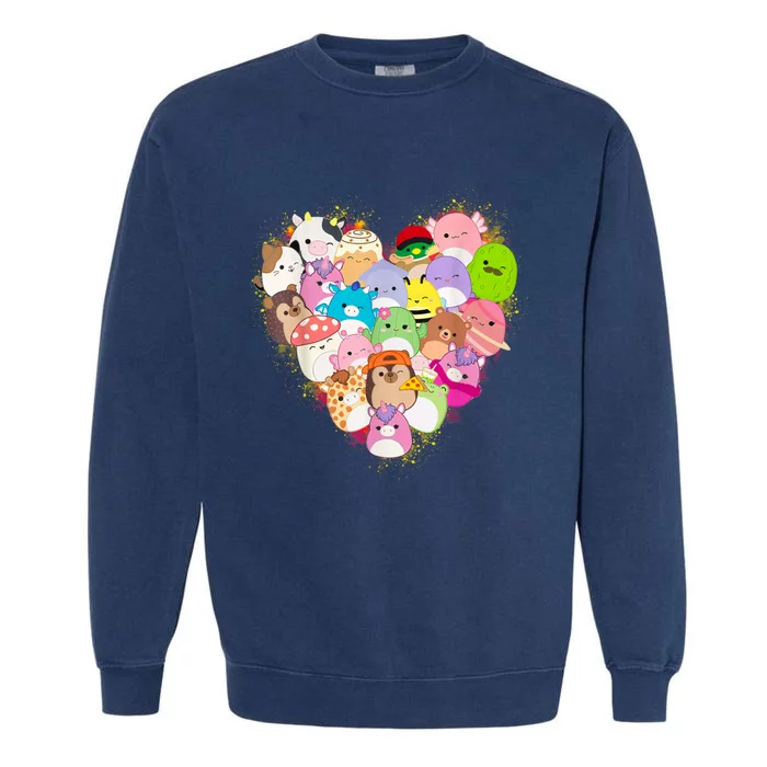 Squish Squad Mallow Heart Great Gifts Cute Garment-Dyed Sweatshirt