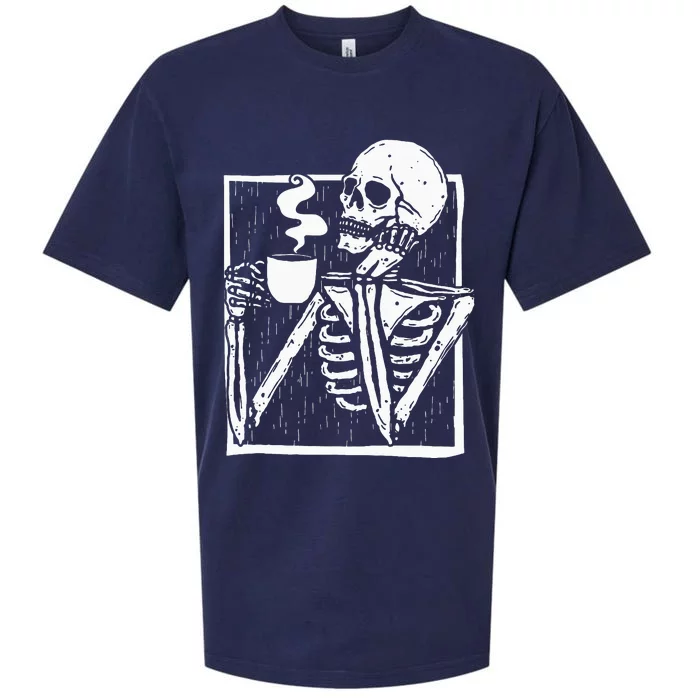 Spooky Skull Mug for Halloween Beverages Sueded Cloud Jersey T-Shirt