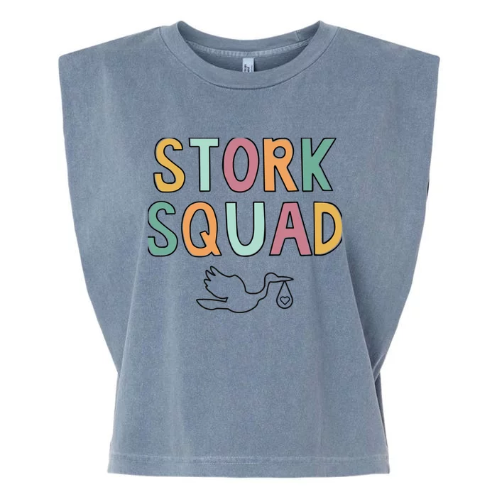 Stork Squad, Matching Labor and Delivery Garment-Dyed Women's Muscle Tee