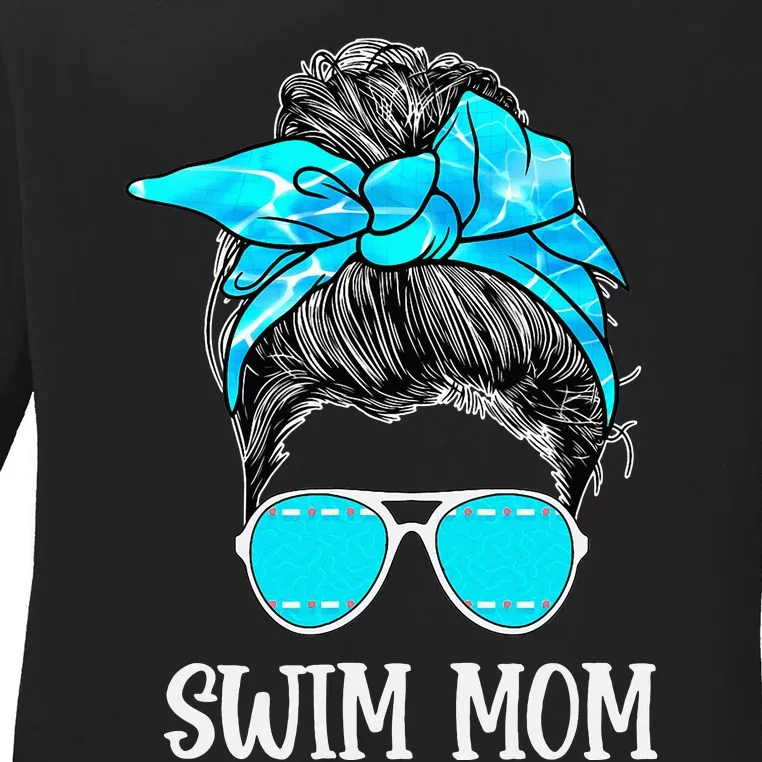 Swimmer Swim Mom Mama Swim Lovers For Swimming Mom Ladies Long Sleeve Shirt