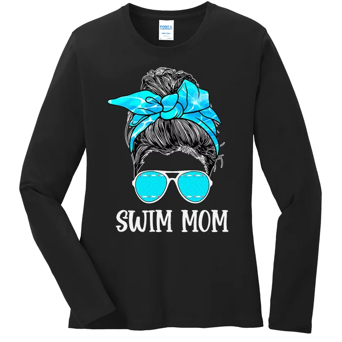 Swimmer Swim Mom Mama Swim Lovers For Swimming Mom Ladies Long Sleeve Shirt