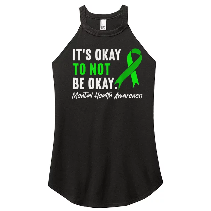 Support Squad Mental Health Awareness Lime Green Ribbon Women’s Perfect Tri Rocker Tank