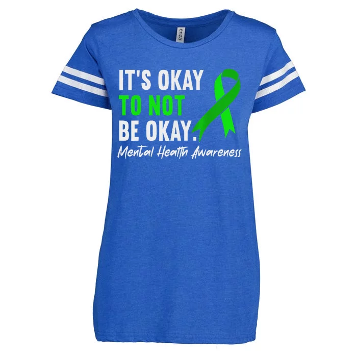 Support Squad Mental Health Awareness Lime Green Ribbon Enza Ladies Jersey Football T-Shirt