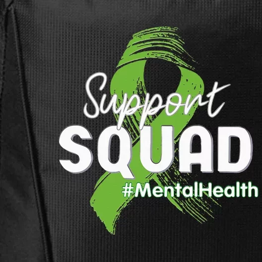 Support Squad Mental Health Awareness Lime Green Ribbon City Backpack