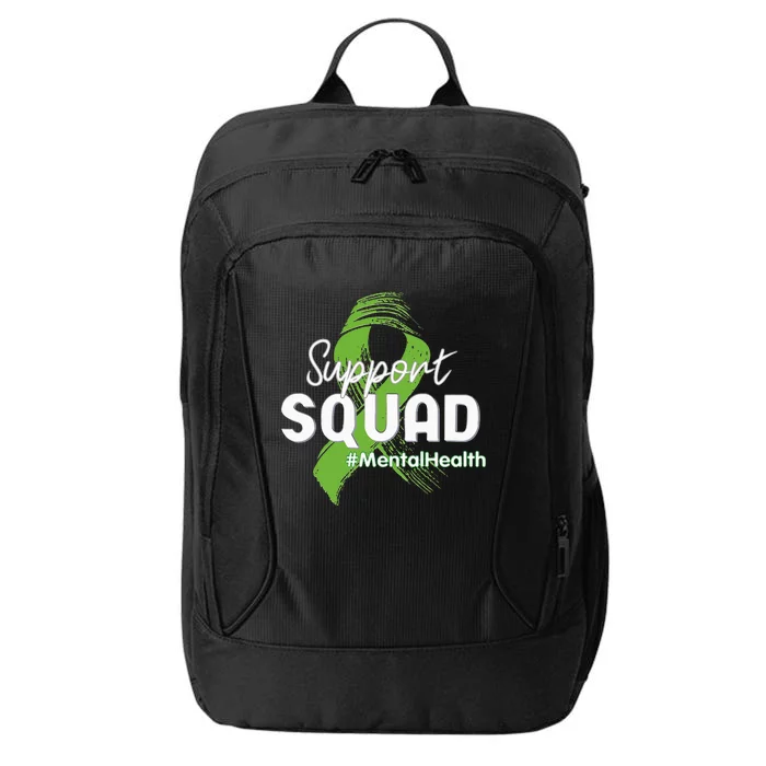 Support Squad Mental Health Awareness Lime Green Ribbon City Backpack