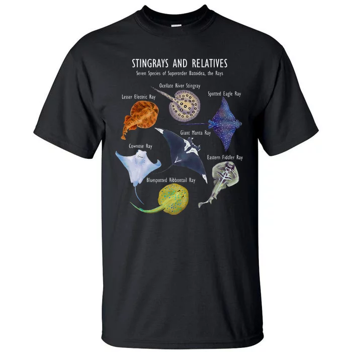 Stingray Species Manta Ray River Stingray And More Tall T-Shirt