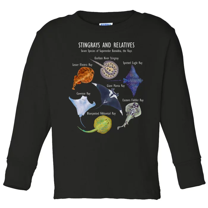 Stingray Species Manta Ray River Stingray And More Toddler Long Sleeve Shirt