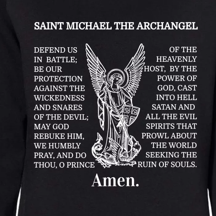 Saint St Michael Prayer Funny Gift Catholic Archangel Christian Womens California Wash Sweatshirt