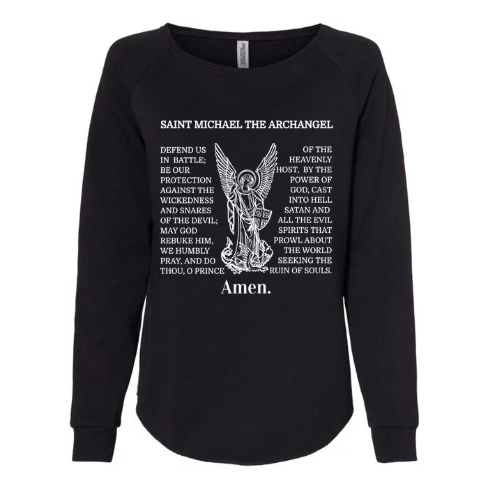 Saint St Michael Prayer Funny Gift Catholic Archangel Christian Womens California Wash Sweatshirt