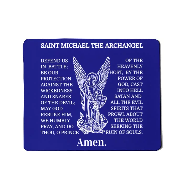 Saint St Michael Prayer Funny Gift Catholic Archangel Christian Mousepad