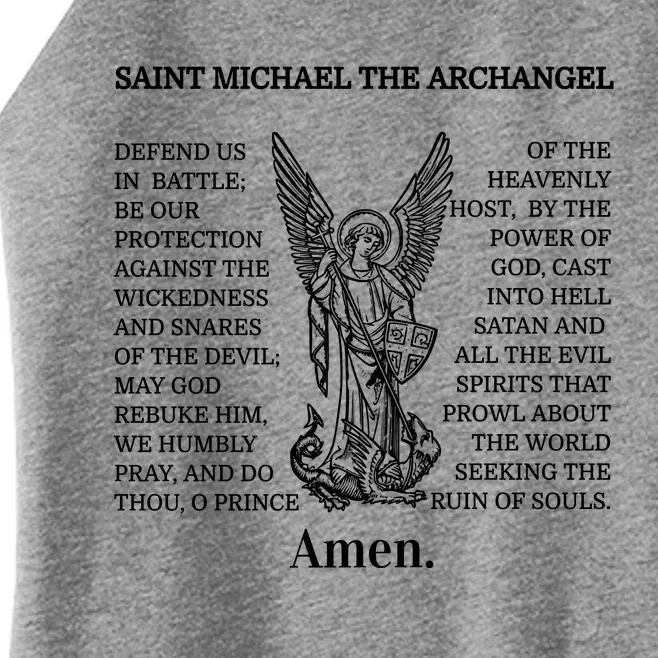 Saint St Michael Prayer Funny Gift Catholic Archangel Christian Women’s Perfect Tri Rocker Tank