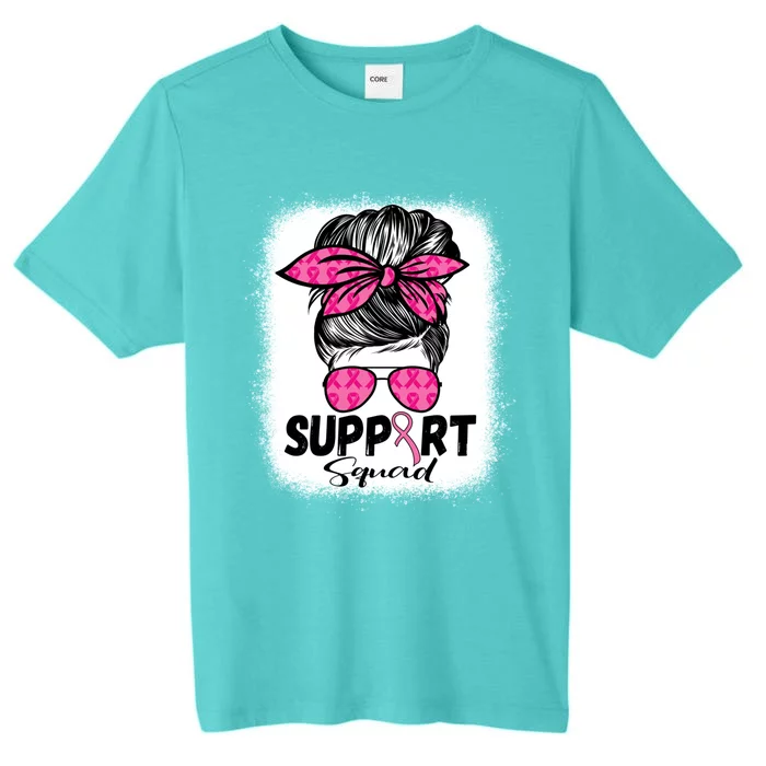 Support Squad Messy Bun Pink Breast Cancer Awareness Warrior Gift ChromaSoft Performance T-Shirt