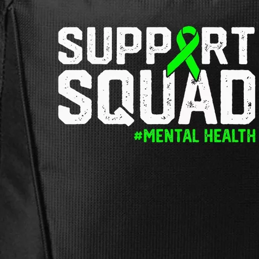 Support Squad Mental Health Awareness Lime Green Ribbon City Backpack