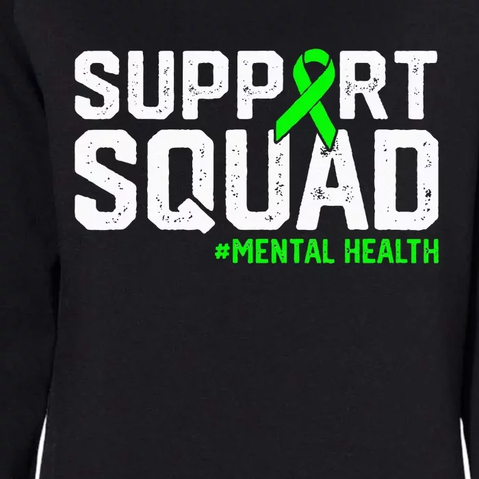 Support Squad Mental Health Awareness Lime Green Ribbon Womens California Wash Sweatshirt