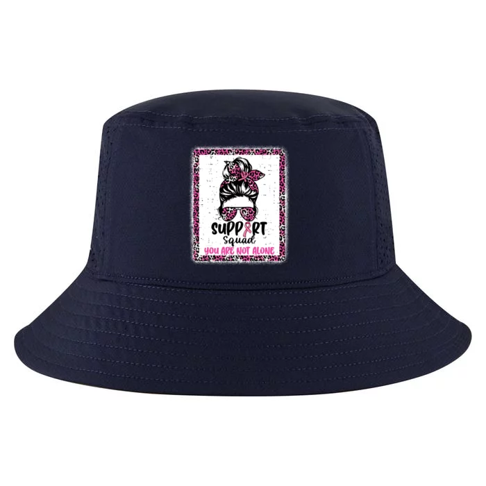 Support Squad Messy Bun Pink Warrior Breast Cancer Awareness Gift Cool Comfort Performance Bucket Hat