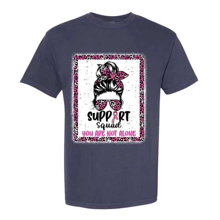 Support Squad Messy Bun Pink Warrior Breast Cancer Awareness Gift Garment-Dyed Heavyweight T-Shirt