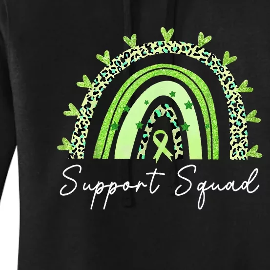 Support Squad Mental Health Awareness Rainbow Green Ribbon Women's Pullover Hoodie