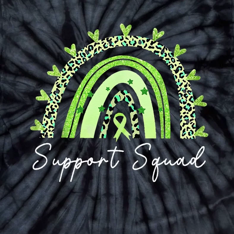 Support Squad Mental Health Awareness Rainbow Green Ribbon Tie-Dye T-Shirt