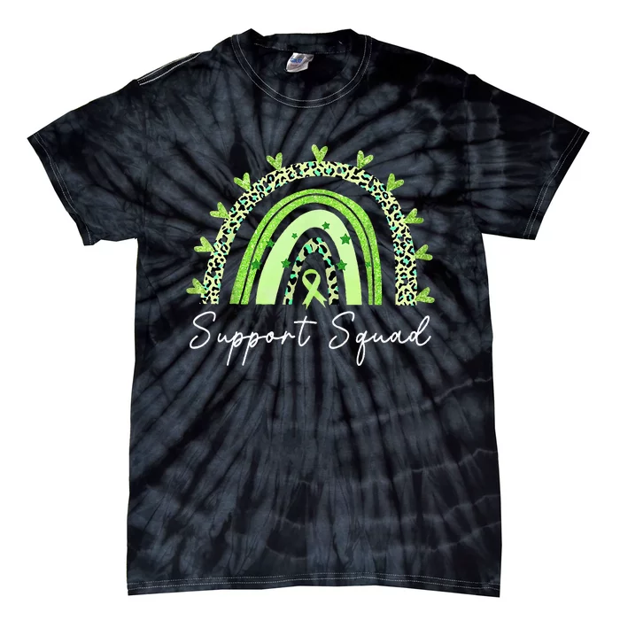 Support Squad Mental Health Awareness Rainbow Green Ribbon Tie-Dye T-Shirt