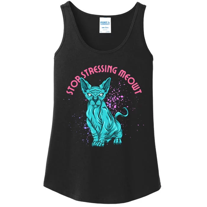 Stop Stressing Meowt Funny Cat Ladies Essential Tank