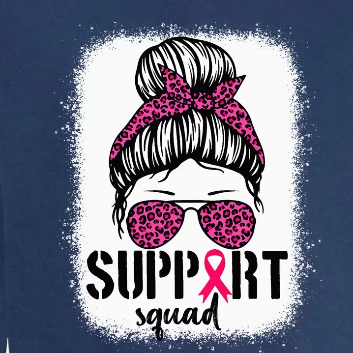 Support Squad Messy Bun Breast Cancer Awareness Garment-Dyed Sweatshirt