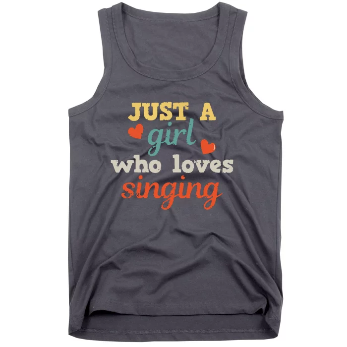 Singing Singer Music Musical Girl Retro Gift Tank Top