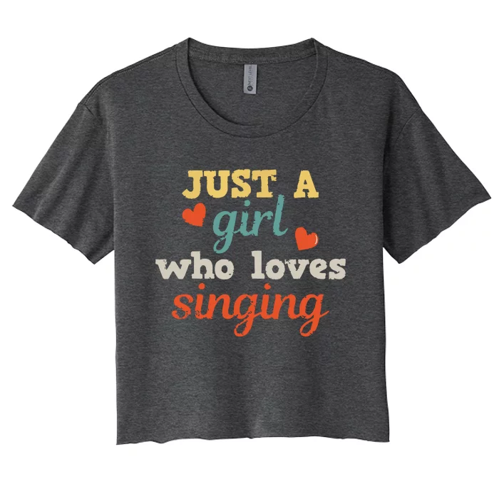 Singing Singer Music Musical Girl Retro Gift Women's Crop Top Tee