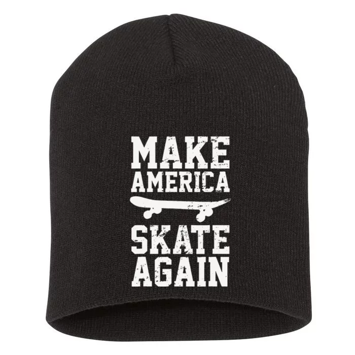 Skateboard Skateboarding Make America Skate Again Short Acrylic Beanie