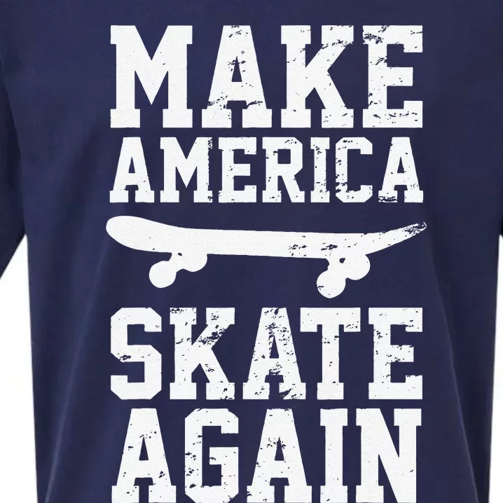 Skateboard Skateboarding Make America Skate Again Sueded Cloud Jersey T-Shirt