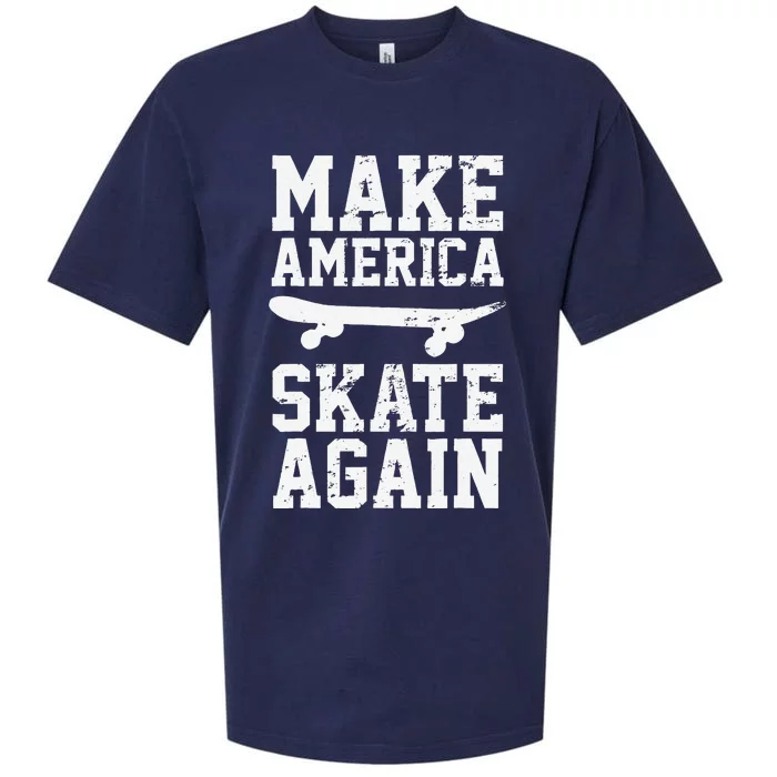 Skateboard Skateboarding Make America Skate Again Sueded Cloud Jersey T-Shirt