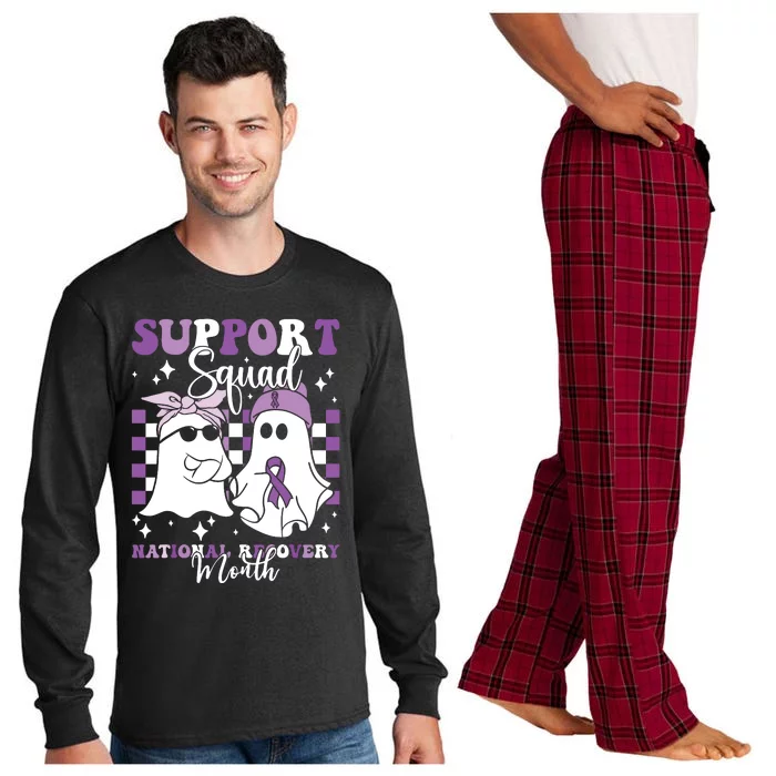 Support Squad National Recovery Month Addiction Recovery Long Sleeve Pajama Set