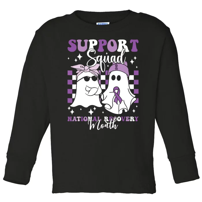 Support Squad National Recovery Month Addiction Recovery Toddler Long Sleeve Shirt