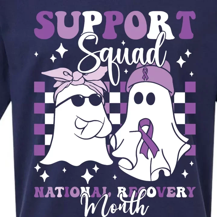 Support Squad National Recovery Month Addiction Recovery Sueded Cloud Jersey T-Shirt