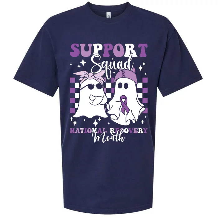 Support Squad National Recovery Month Addiction Recovery Sueded Cloud Jersey T-Shirt