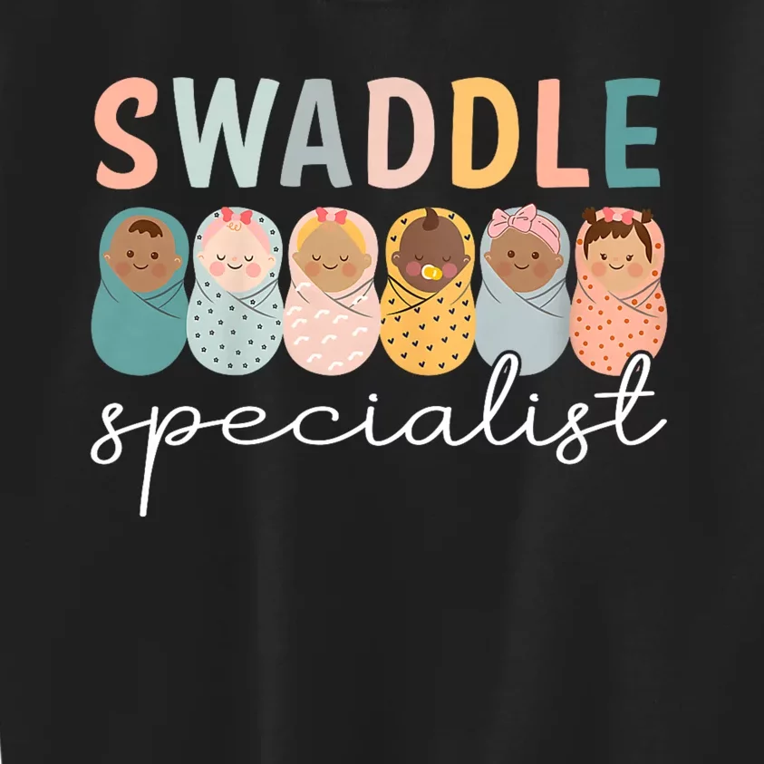 Swaddle Specialist Nicu Mother Baby Nurse Tech Neonatal Icu Nurse Day Kids Sweatshirt