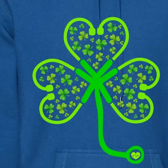 Shamrock Stethoscope Nurse St Patricks Day Irish Nursing Gift Premium Hoodie