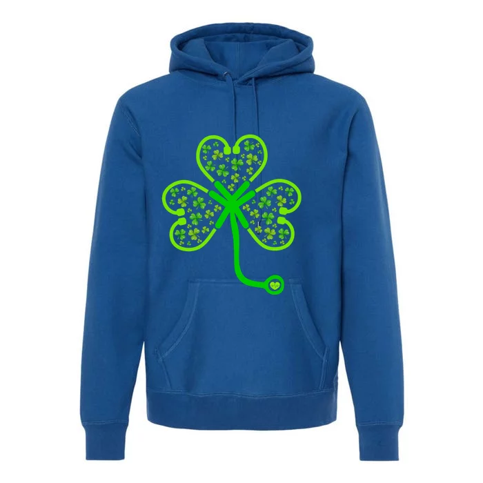 Shamrock Stethoscope Nurse St Patricks Day Irish Nursing Gift Premium Hoodie