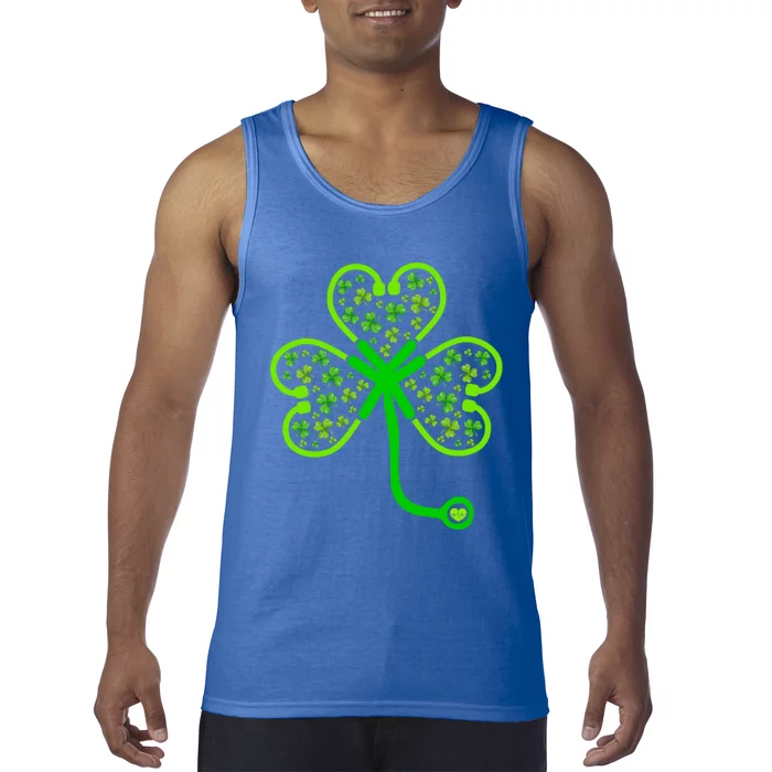 Shamrock Stethoscope Nurse St Patricks Day Irish Nursing Gift Tank Top