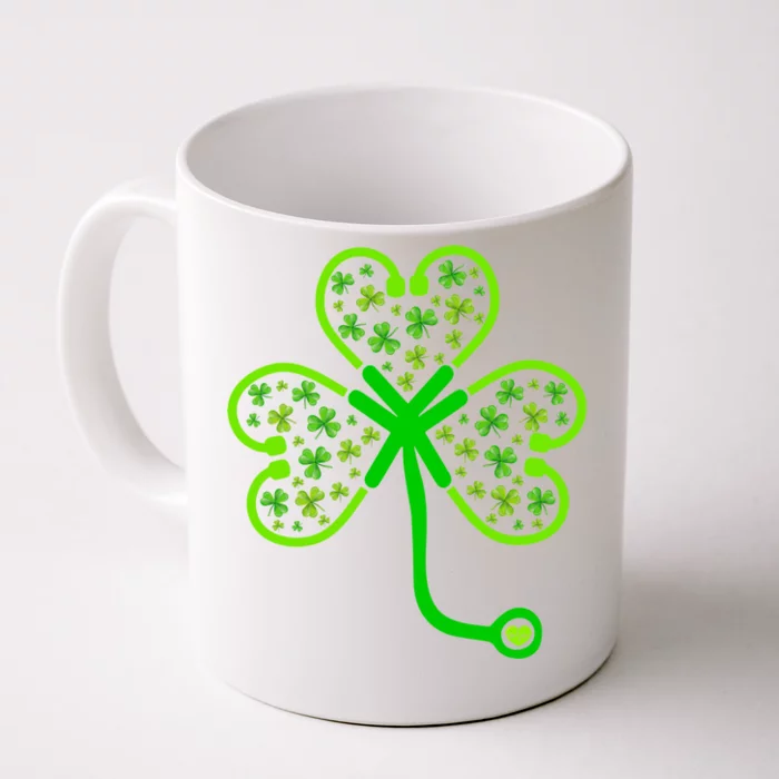 Shamrock Stethoscope Nurse St Patricks Day Irish Nursing Gift Front & Back Coffee Mug