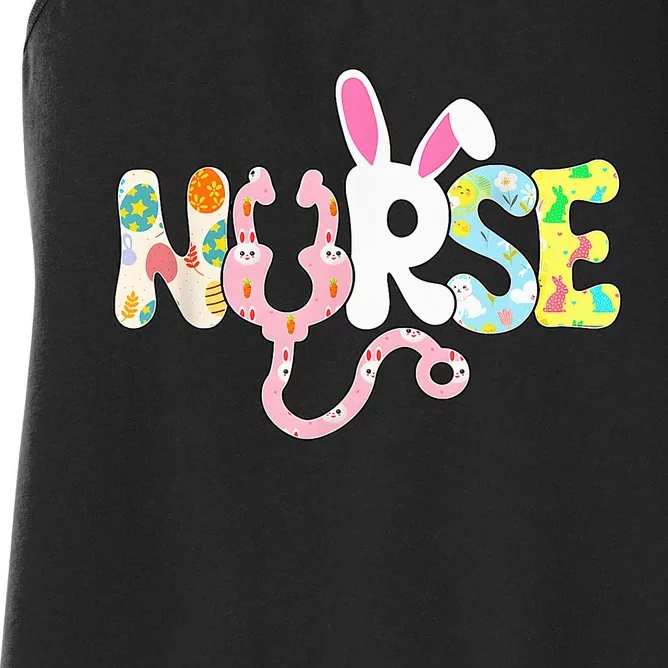 Stethoscope Scrub Nurse Life Easter Day Cute Women's Racerback Tank