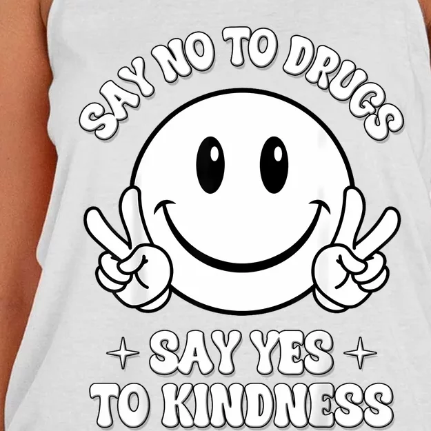 Say Ssy Not Drugfree Say Yes To Kidrugfree Say Yes To Kindness Red Ribbon Week Women's Knotted Racerback Tank