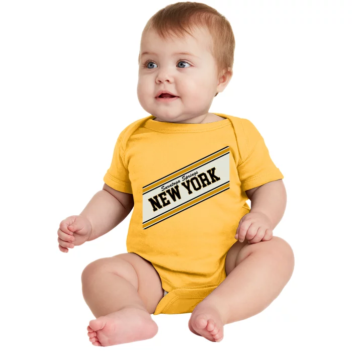 Saratoga Springs New York Varsity Logo Baby Bodysuit