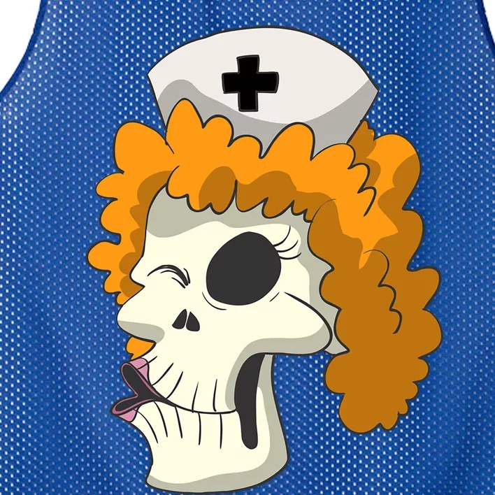 Skull Skeleton Nurse Cool Gift Mesh Reversible Basketball Jersey Tank