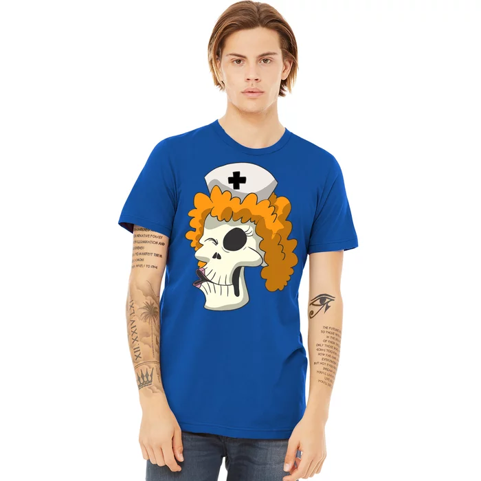 Skull Skeleton Nurse Cool Gift Premium T-Shirt