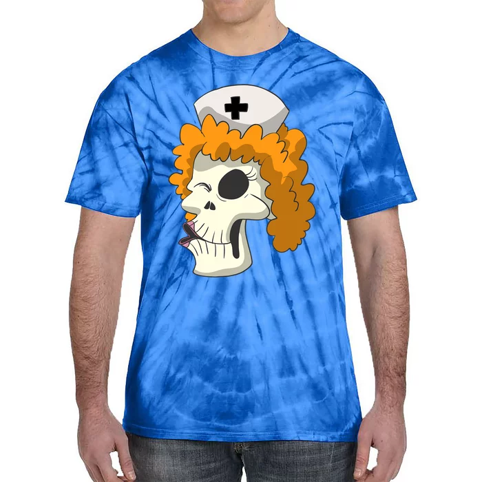 Skull Skeleton Nurse Cool Gift Tie-Dye T-Shirt